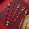 5 Pair Red Heart pattern Chopsticks Reusable 24cm Chinese Chopstick for Weddings Korean Japanese Sushi Chop Sticks Set