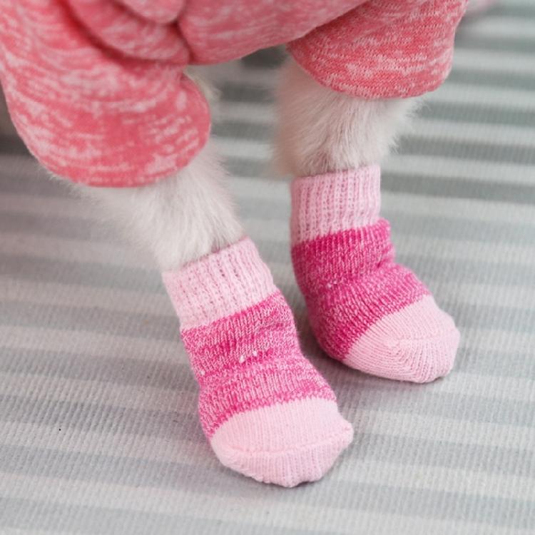 2-Pairs Dog Household Socks Pet Hardwood Floor for Hot Pavement Outdoor Booties