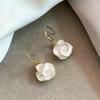 French Romantic Elegant White Enamel Camellia Pendant Flower Earrings New Fashion Jewelry Accessories For Women‘s Christmas