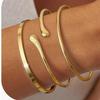 Geometric Open Metal Bangle Set: European & American Style Hand Jewelry