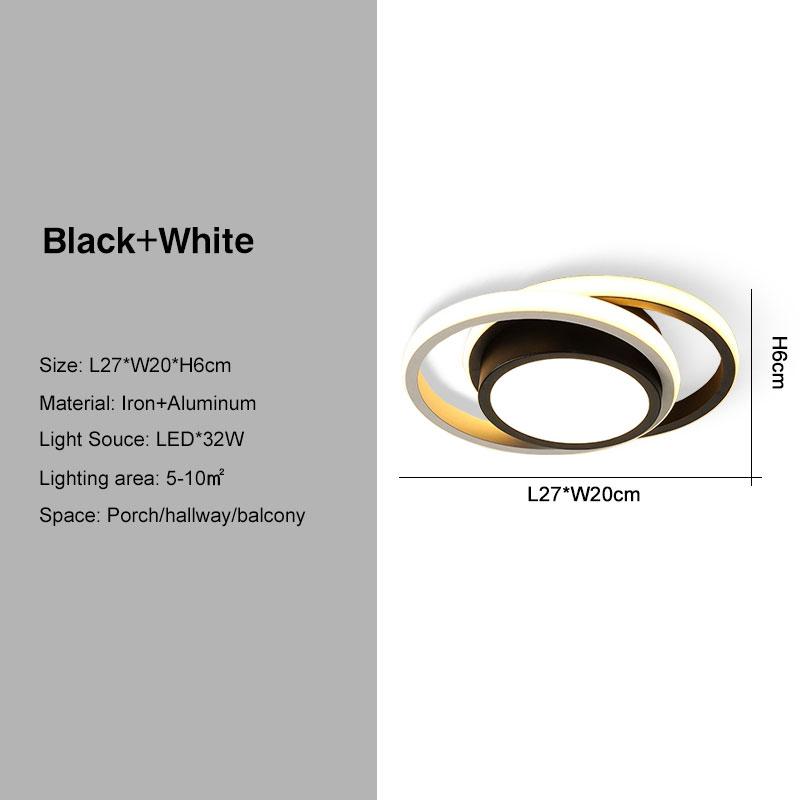 Plafoniere LED de interior cu reglare RC pentru balcon, coridor, lămpi de tavan LED nordice negre albe pentru dormitor, sufragerie