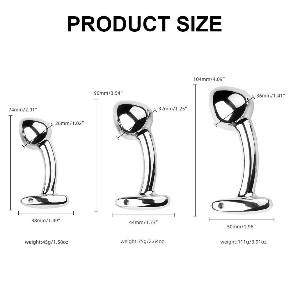 Metal Beads Butt Plug Set Fake Dildo Metal Anal Plug Wearable Insert Sex Toy for Male Female Anal Dilation G-spot Anal Plug