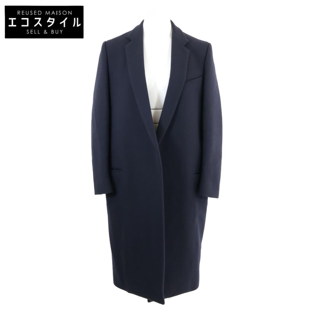 Celine Domestic Regular Phoebe Period 2 8H28/7165 Crombie Coat 36 NavyUsed
