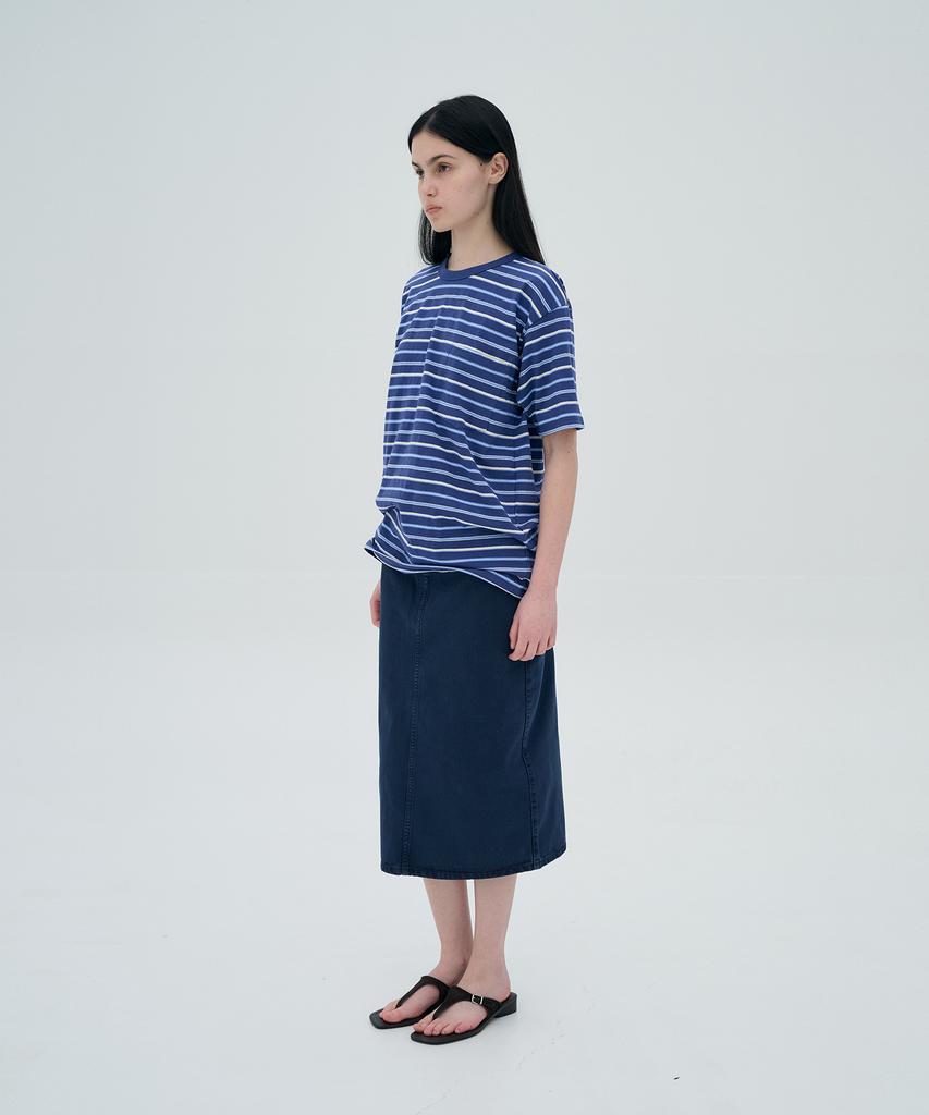 Jeonggamseutyudio Pigment Dyed Denim Long Skirt_2 Color