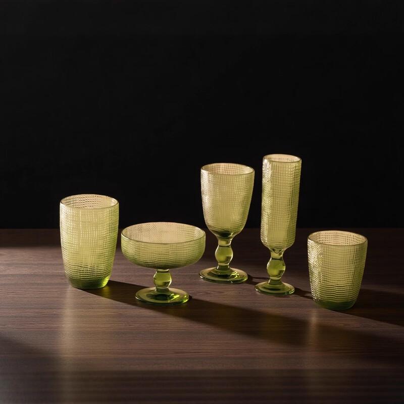 Shangqi Nordic Cloth Pattern Red Wine Goblet Set