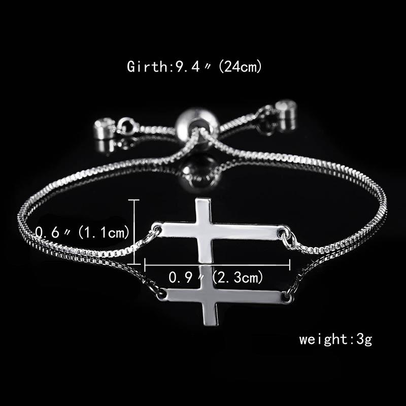 Silver Color Jewelry Cross Chain Bracelets For Women Fashion Wedding Banquet Charm Bracelets & Bangles Valentine's Day Gift