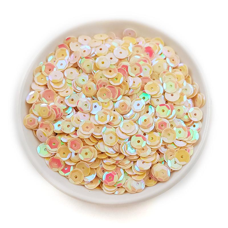 

Круглі вигнуті блискітки ПВХ розміром 6 мм із середнім отвором і шестикутними намистинами для шиття 500g/pack