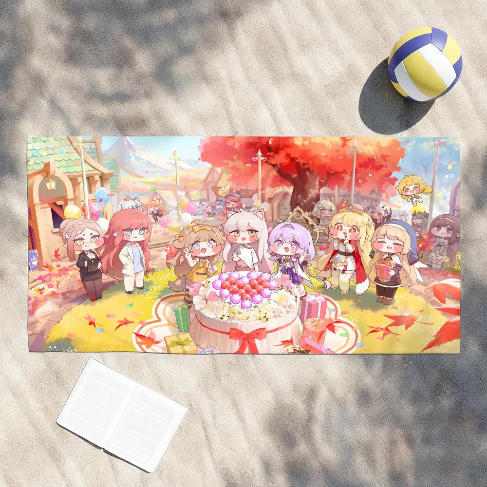 Cartoon Game T-Trickcal-S Cute Towel Shower Sauna Travel Spa Quick Dry Gym Accessories Soft Large Beach Towels