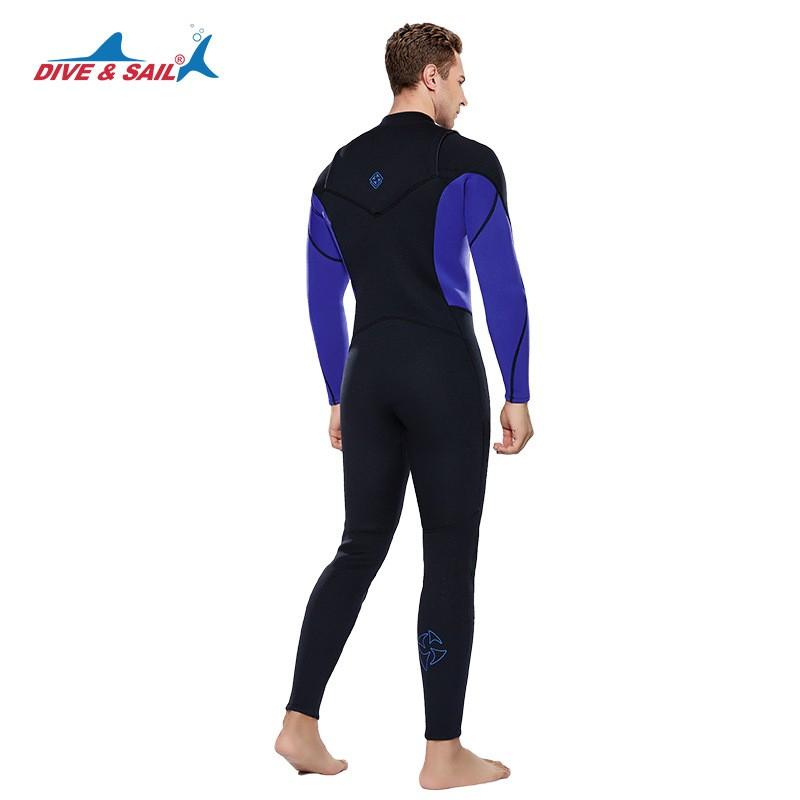 Diving Suit 3/2MM Front Horizontal Zipper One-piece Long-sleeved Warm Snorkeling Swimming Surfsuit