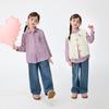 Xiao Yin Man Girls' Plaid Autumn Shirt with Cat Mimi Print