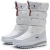 Winter snow boots women's tall cotton boots winter thickened waterproof and non-slip piled large size cotton shoes thickened