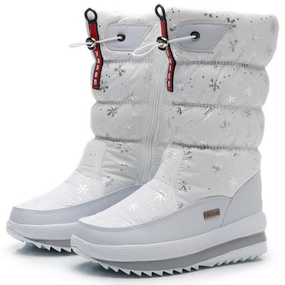 Winter Thick Women's Snow Boots Warm Plush Mid-calf Boots Non Slip Waterproof Platform Snow Boot Casual Female White Shoes
