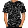 3D Printed Mathematical Formula T-Shirt For Men Equation Pattern T Shirts Summer Casual Unisex Short Sleeve Tops Round Neck Tees