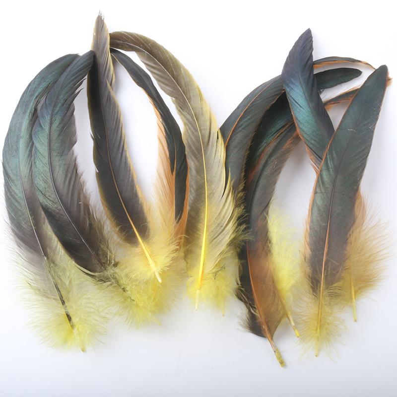 20 -25cm Colorful Rooster Tail Feathers Long Feather Diy Mask Headdress Wings Cat Stick Decoration