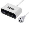 New Gallium Nitride 800W Multi-port PD Desktop Charger with AU Plug Adapter