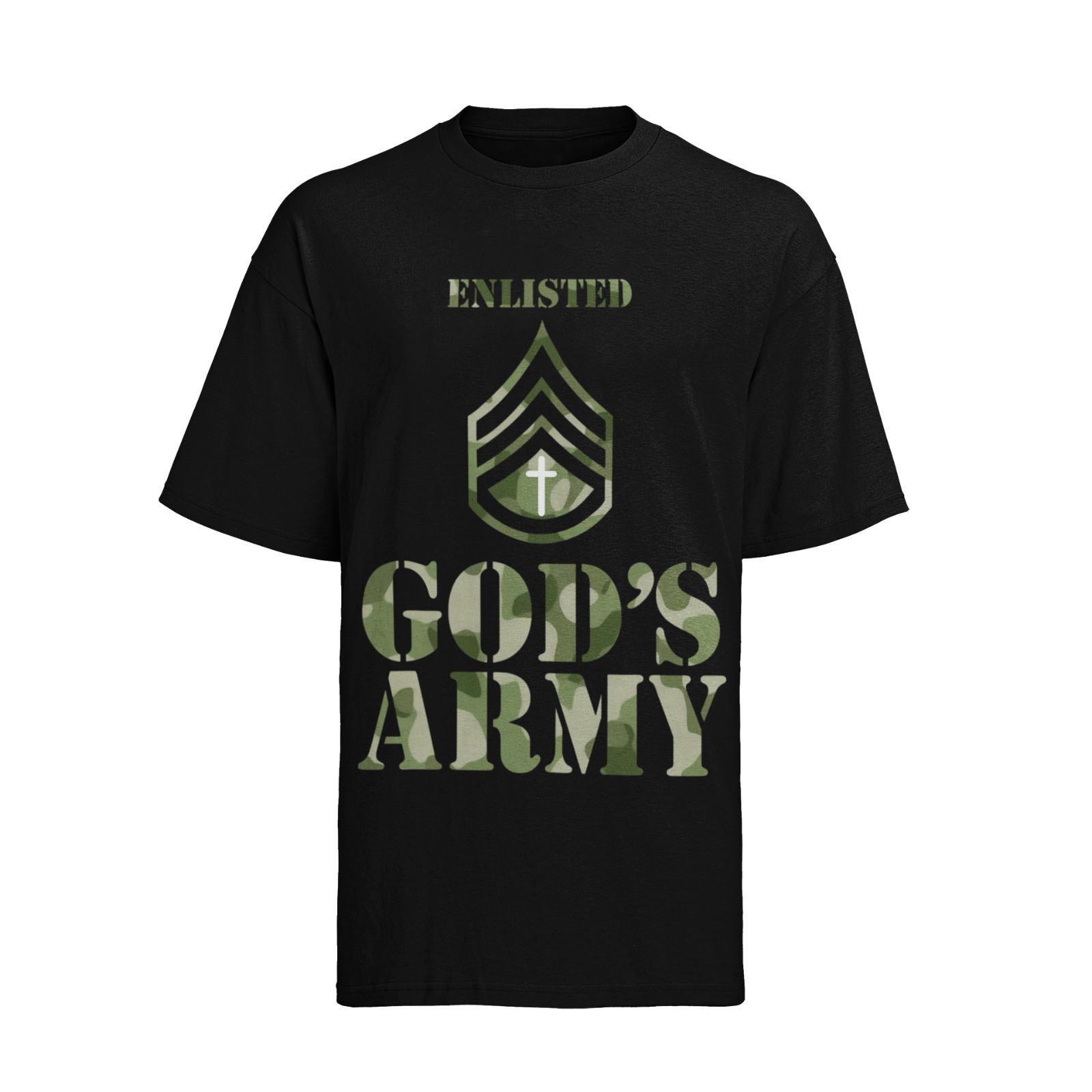 Enlisted in God s Army Christian Jesus Mens T-Shirt Mens Womens Tees Top S-XXXL 4XL