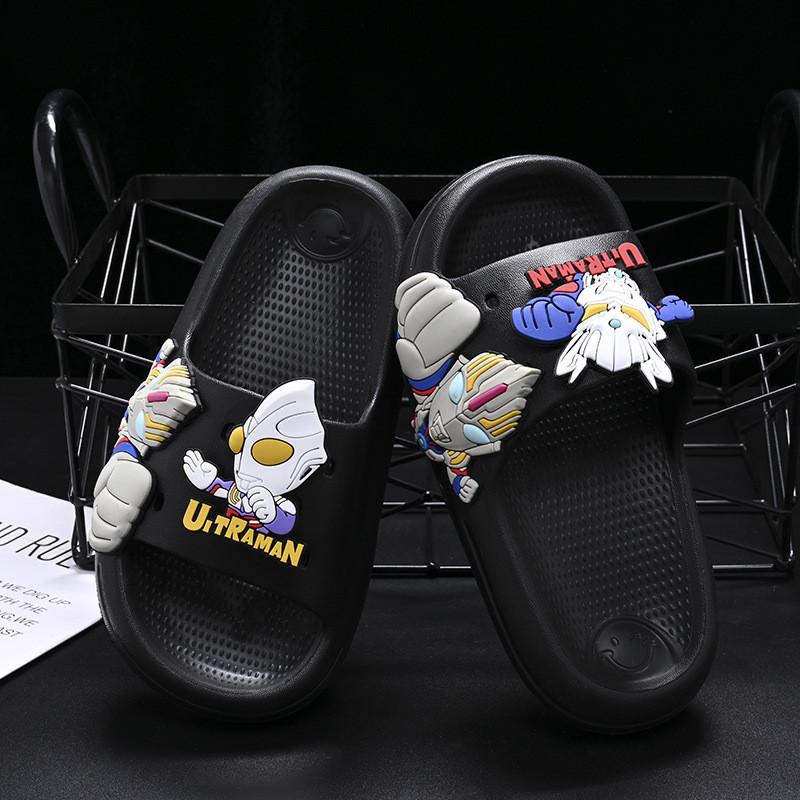 

Летние легкие шлепанцы для мальчиков, уникальный мультяшный рисунок, нескользящая мягкая подошва, обувь Black,40-41