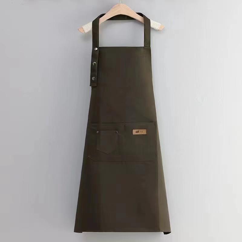 Korean Style Cotton Summer Apron: Oil-Proof, Custom Logo, High-End for Kitchen & Coffee Shops