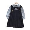 Mädchen Frühling und Herbst neue britische Art Faltenrock Shirt Kinder Kleid Schulkleidung