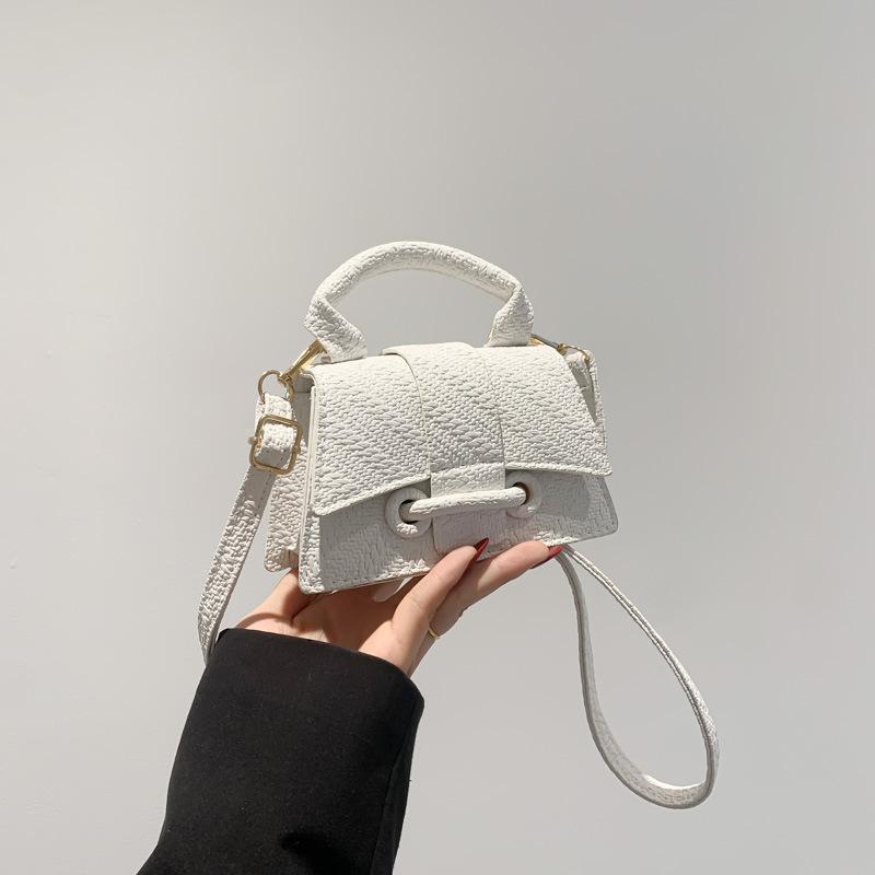 Candy Color Pulling with Personalized Lock Texture Summer Casual and Fashionable Plaid One-shoulder Hand-slide Small Square Bag