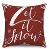 Home Decor Let It Snow & Merry Christmas Pillow Covers Pattern Cushion Cover Suitable For Sofa Bedroom Car Pillow Cover