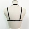 Černé podvazky Bandážová podprsenka Dámský postroj Lingerie Goth Crop topy Dámská podprsenka