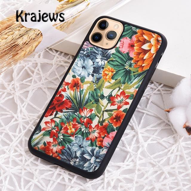Krajews Tropical Flowers Phone Case Cover For iPhone 17 Air 16 15 14 Plus 12 13 Pro Max Coque