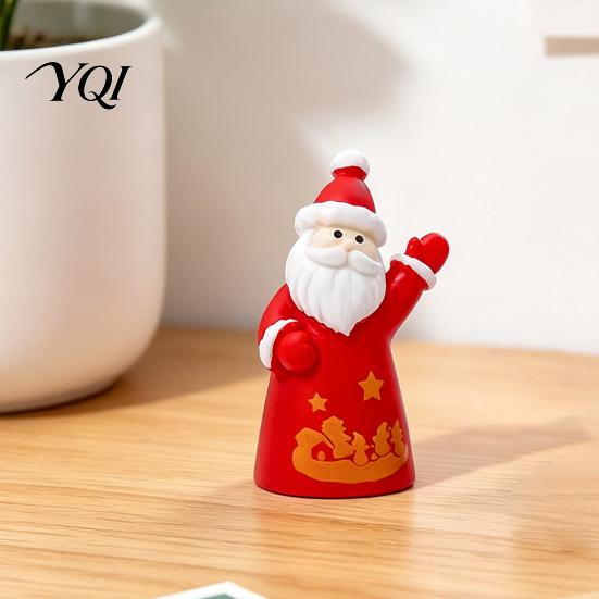 Micro Landscape Decorations 2Pcs Mini Christmas Figurine, Santa Claus Snowman Dolls, DIY Accessories for Holiday Scene Dollhouse Cake Decor,