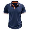 Men’s T-shirts Color Block Short Sleeves Polo Shirts Lapel Collar Tops Daily Casual Summer Menswear Tennis Golf Shirt