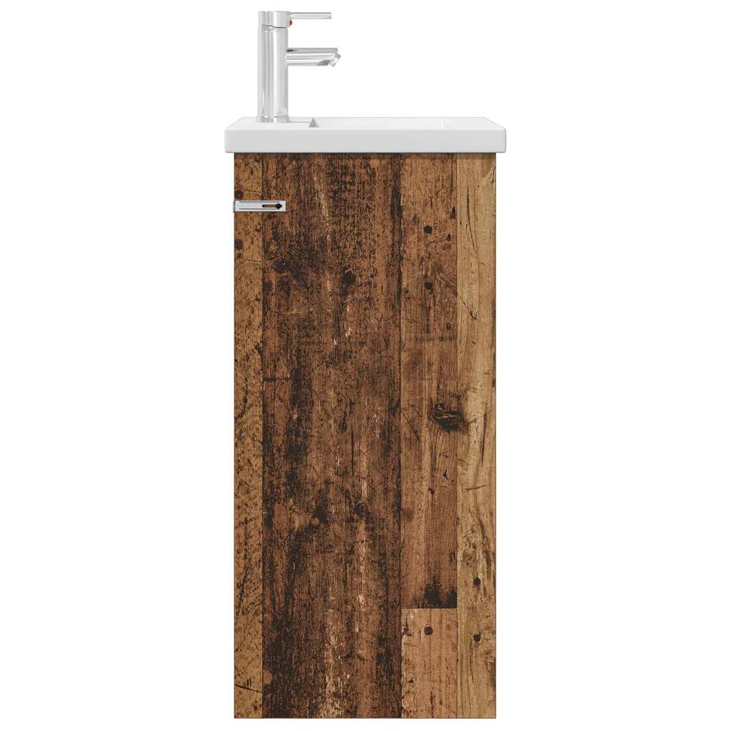 Bathroom Cabinet with Washbasin Rustic Wood Finish 42 X 40 X 84.5 Cm