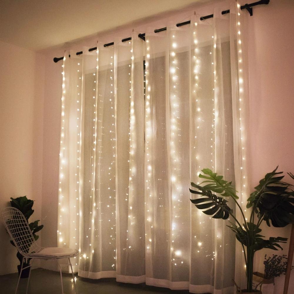 Christmas Lights Curtain Garland Merry Christmas Decor for Home 2025 Xmas Ornament  Gifts Fairy Lights Festoon New Year