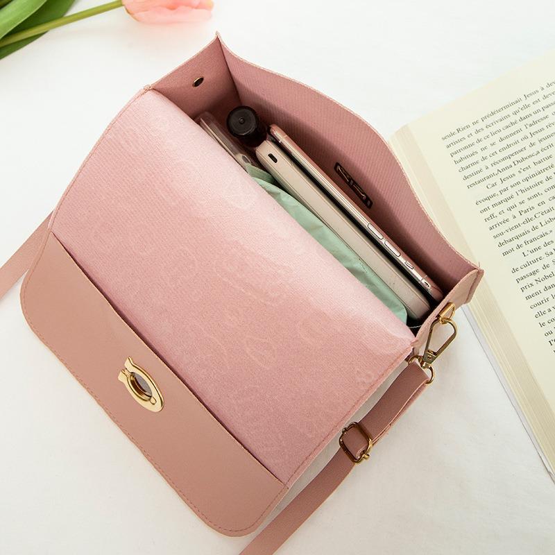 Trend embossed lock single shoulder crossbody small square bag versatile mobile phone change women's bag