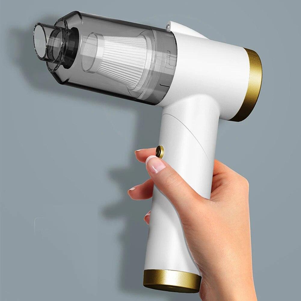 Mini Car Vacuum Cleaner Portable Rechargeable Foldable Wireless Vacuum Cleaner 120W 9000Pa 120ml Built-in LED Light for Vehicle Cleaning