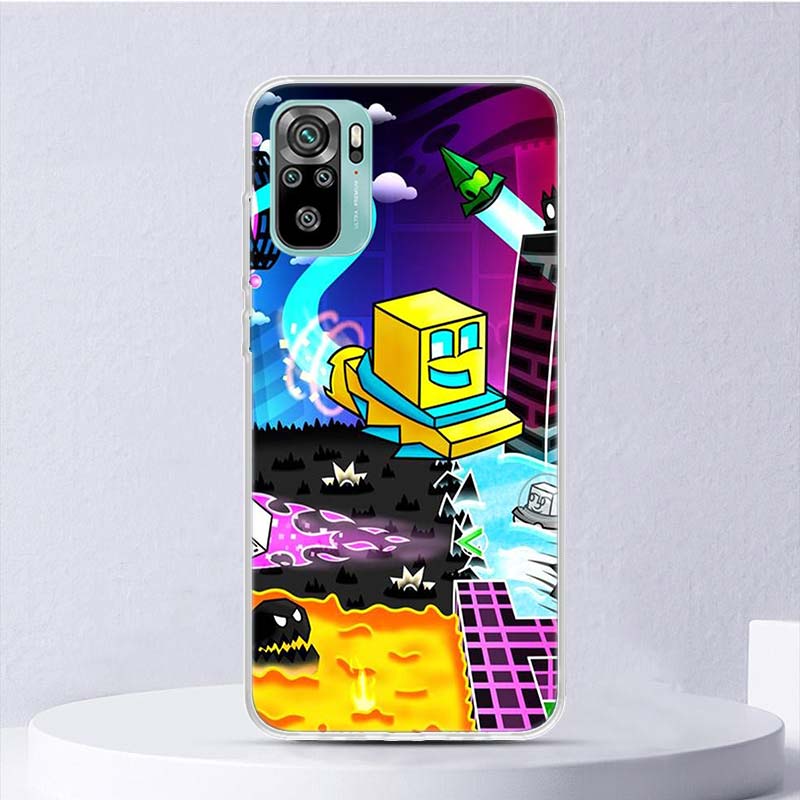 Geometry Dash Game Soft Case For Xiaomi Redmi Note 14 13 12S 11S 10S 12 Pro Plus Phone Cover 11 10 11E 11T Note14 Shell Coque No