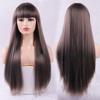 MERISIHAIR Women's Long Blond Straight Hair with Bangs High Quality Synthetic Fiber Wig