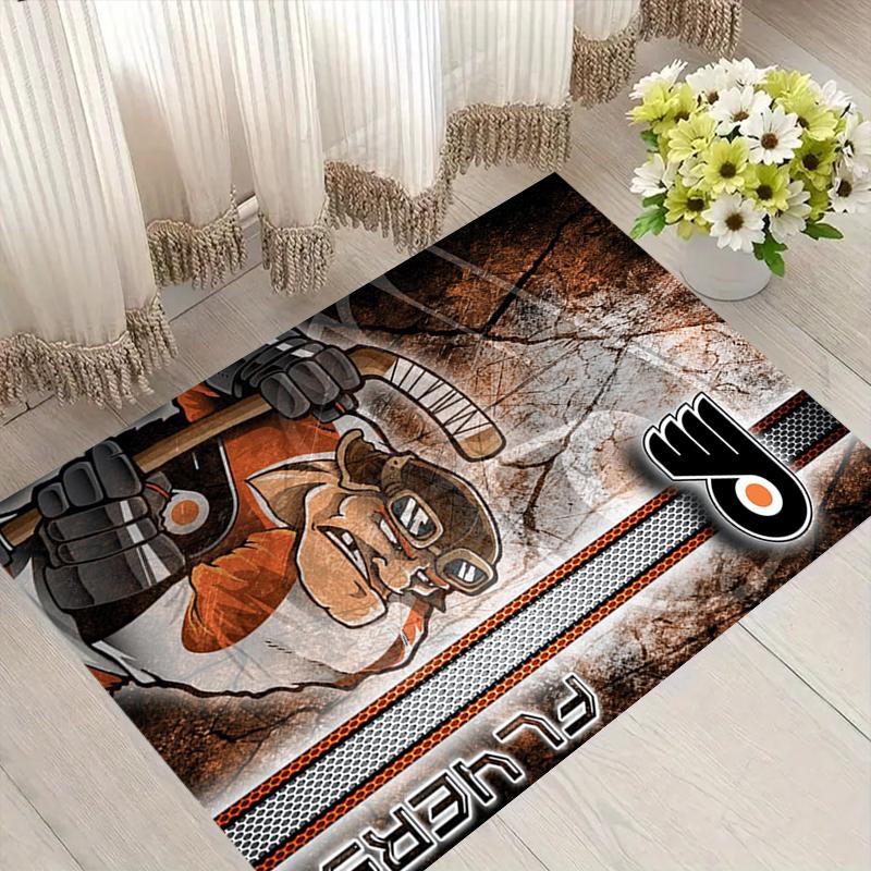 Hockey Beast Football Pattern Soft Area Rug Non Slip Indoor Floor Carpet Sports Decor Mat for Bedroom