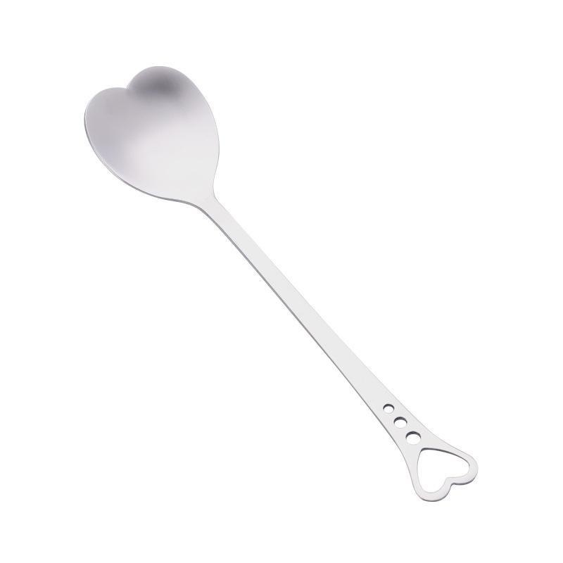 Heart Shaped Love Couple Spoon Creative Stainless Steel Coffee Tea Dessert Stiring Spoon Rainbow Gradient Spoon for Wedding Gift