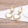 Nidin Fashion Classic Tree of Life Drop Earrings For Women Girl Female Copper CZ Lucky Party Birthday Jewelry Hoop Earrings Gift