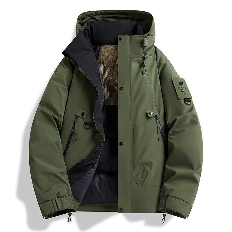 Unisex 2025 Winter Cotton Jacket - Warm, Casual, Waterproof, Loose Fit with Zipper