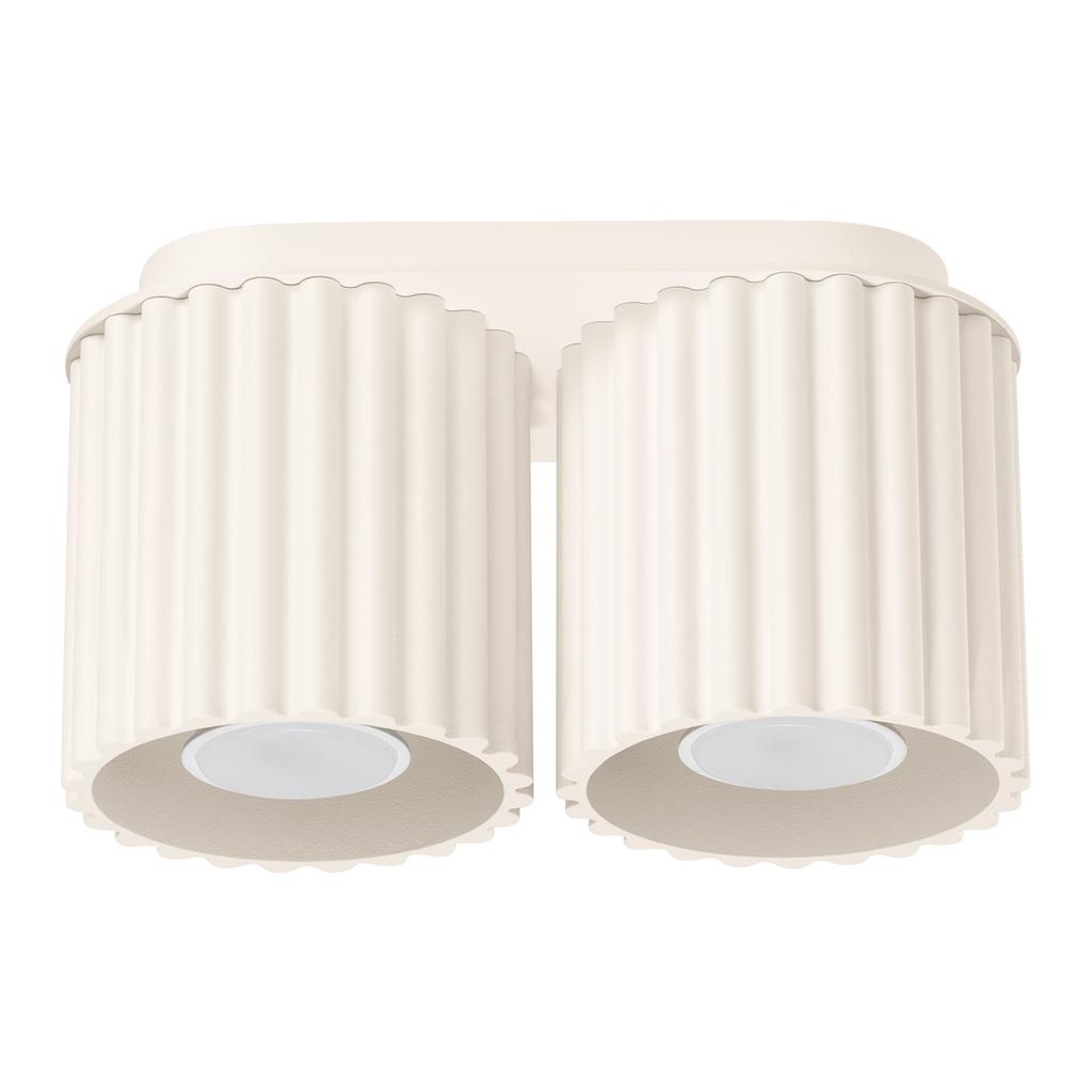 Modern Beige Oval Ceiling Lamp 21 Cm Fluted Spots 2Xgu10 10W Aura Sollux Lighting
