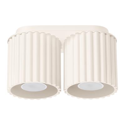 Lampa Sufitowa Nowoczesna Beżowa Owalna 21 Cm Ryflowane Spoty 2Xgu10 10W Aura Sollux Lighting