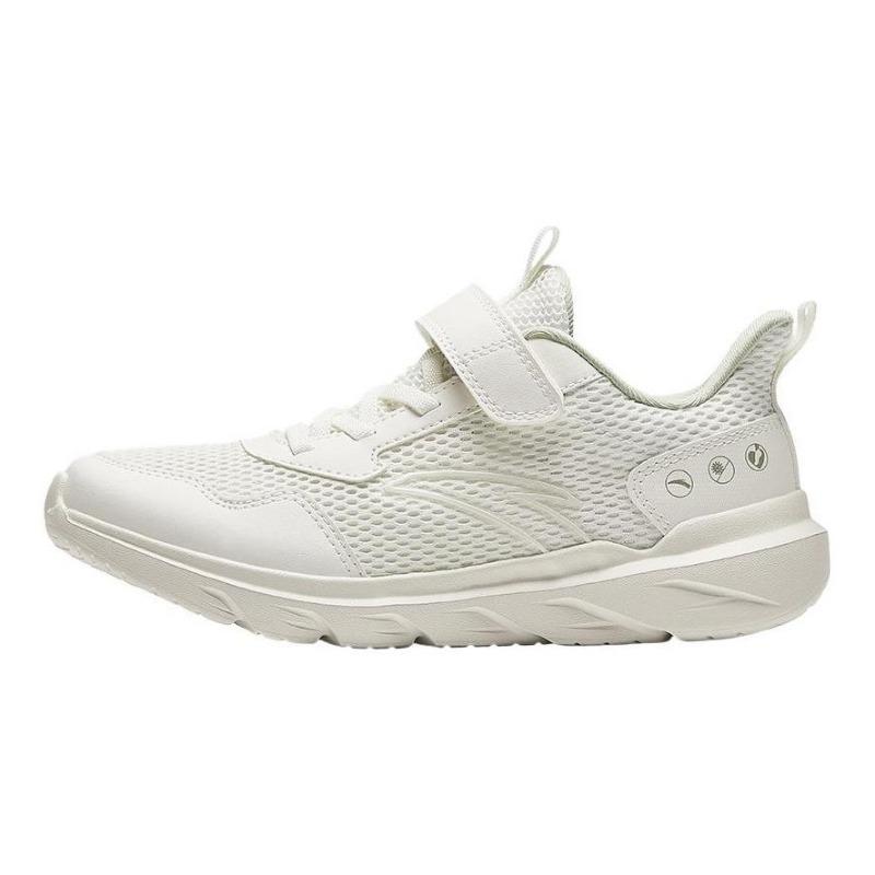 Anta Kids teen low top running shoes ivory white fabric synthetic leather breathable versatile A22435567H-5 33