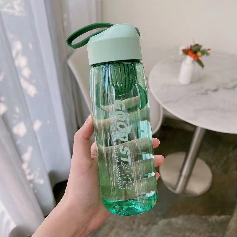 New Large Capacity Water Bottle with Filter, High-Design Outdoor Portable Cup with Rope, Creative Sports Plastic Jug