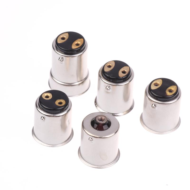 10Pcs B15 Brass-Nickel Plated Lamp Cap 1156 Single Contact Bayonet Auto Lamp Holder Ba15S Bay15D Auto Bulb Holder Cap
