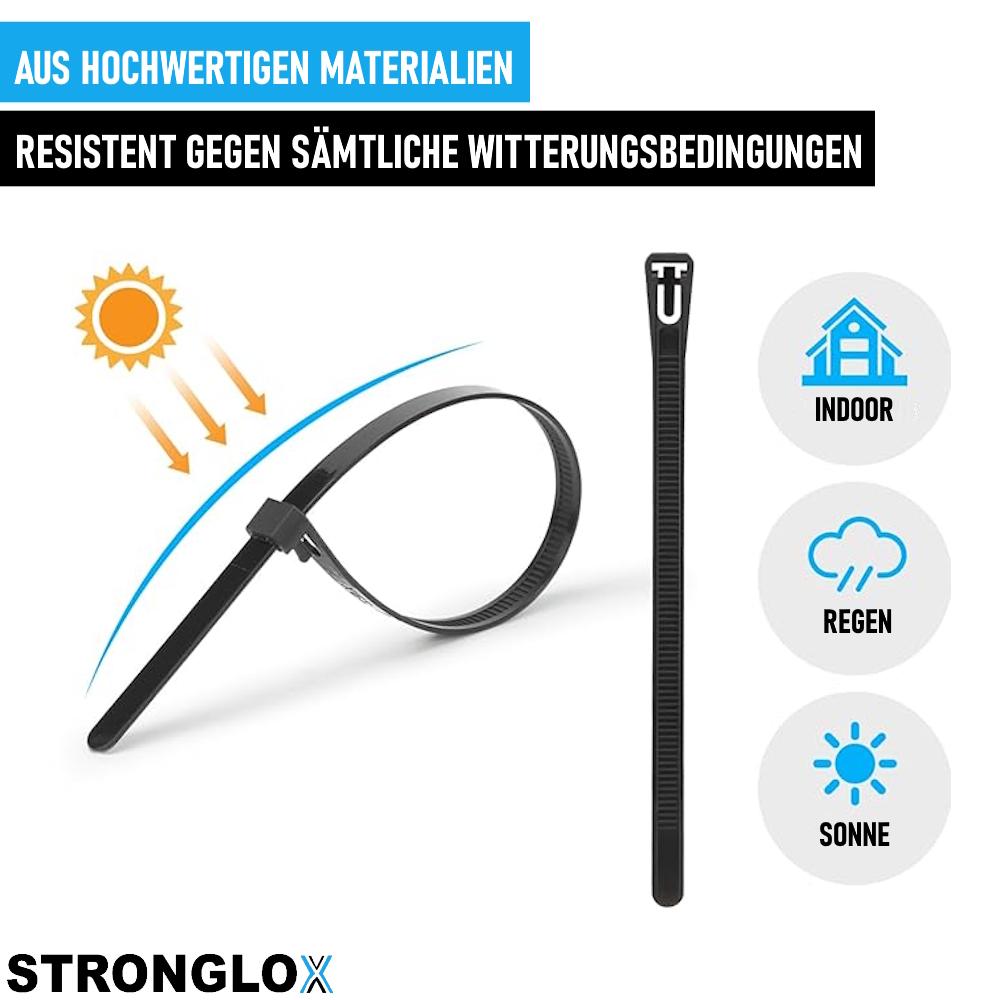 STRONGLOX 100 ks profesionálních stahovacích pásek pro opakované použití Odnímatelné Odnímatelné