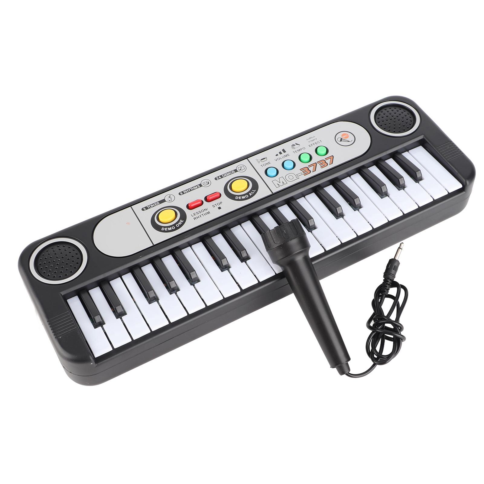 

37Клавиатура электрическая цифровая клавиатура пианино музыкальные инструменты детская игрушка с микрофоном