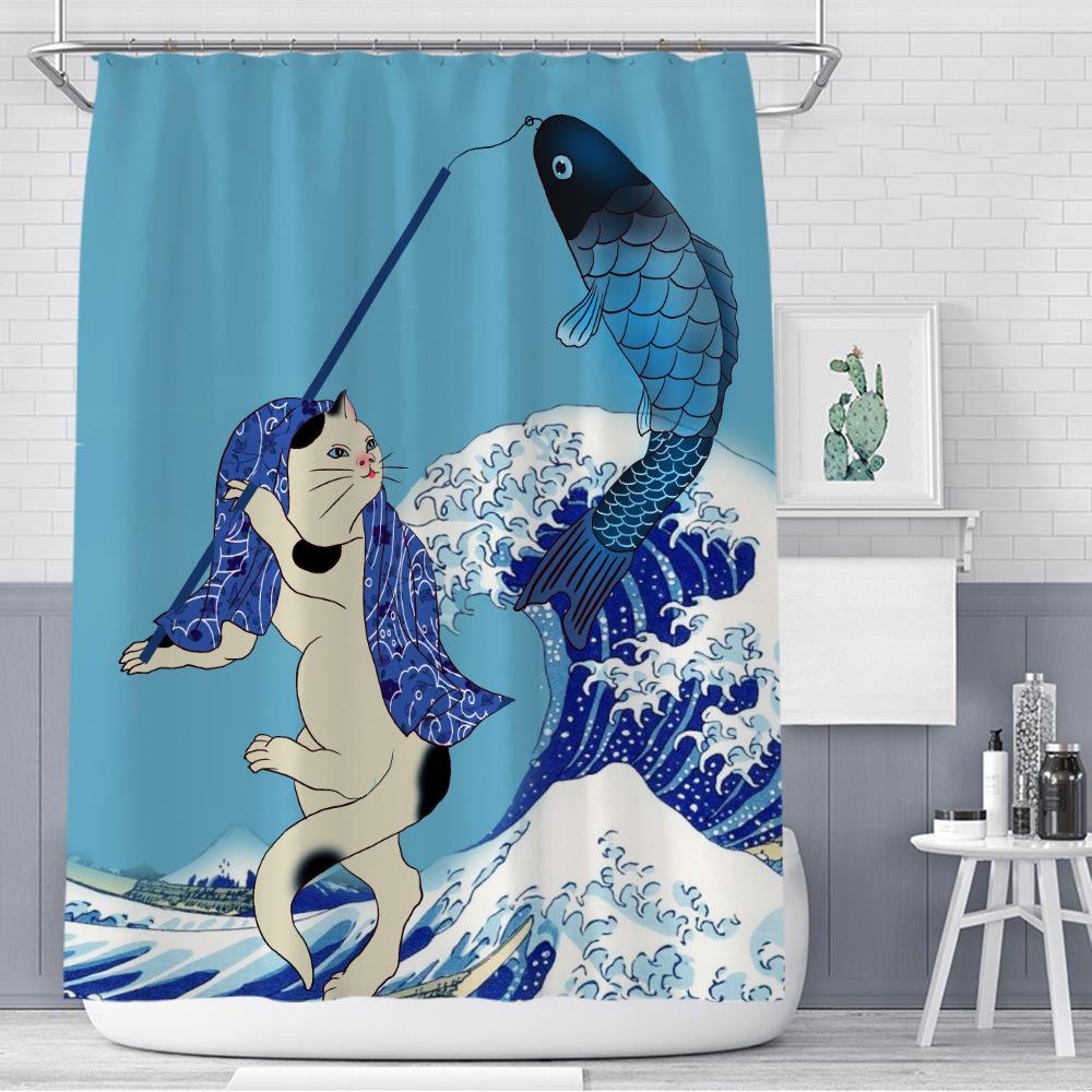 

JINRUN утолщенная водонепроницаемая занавеска для ванной комнаты, устойчивая к плесени, занавеска для душа, занавеска для душевой перегородки, занавеска для душа, занавеска для ванной комнаты, бесплатная перфорация 90*180CM