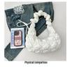 2025 Satin Pleated Dumpling Bag - Large Capacity, Diamond Embroidery, Elegant Shoulder Bag for Commuting & Outings