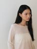 UNNOUT Wide Neck Sheer T-Shirt Cream