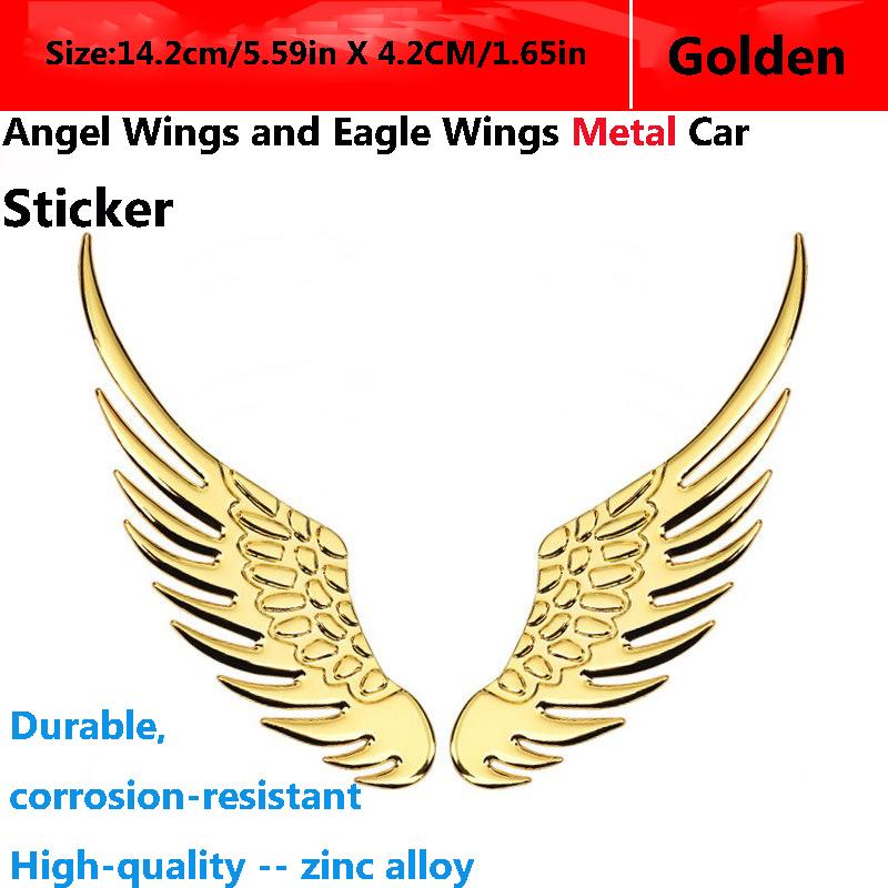 2pcs/1pair of PVC or Metal High Gloss Stickers Angel Wing Decorative Stickers Glitter Accents Anime Theme Glossy Surface
